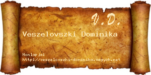 Veszelovszki Dominika névjegykártya
